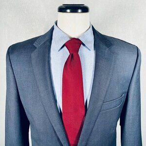 J. Crew Gray Blazer with Red Tie